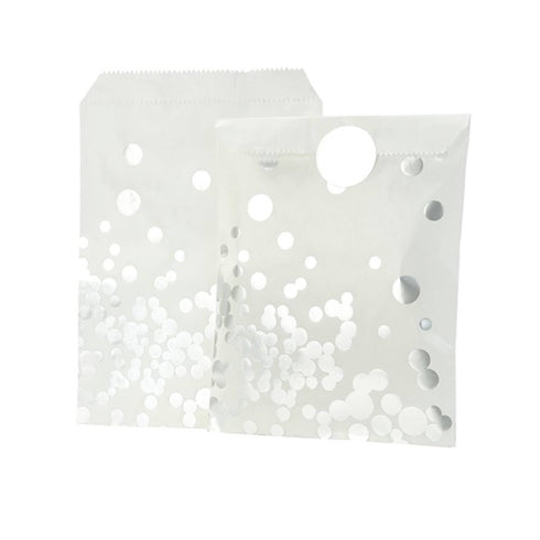 Silver Metallic Glassine Party Treat Bags | Package 8