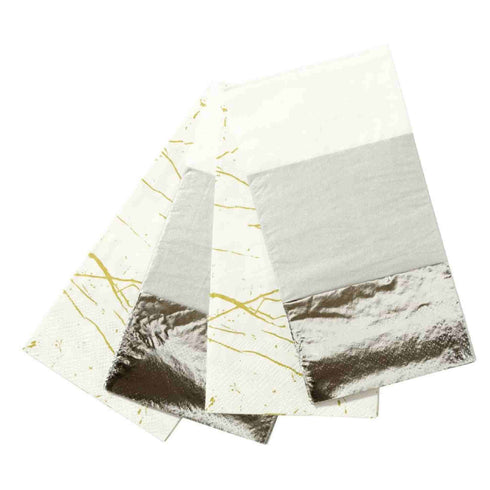 Elegant Paper Napkins | Modern Metallics Silver and Gold