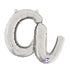 Letter A Script Balloons | Silver | Small 14 Inch