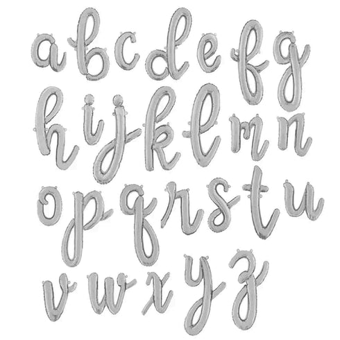 Letter L Script Balloons | Silver | Small 14 Inch