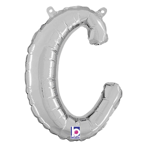 Letter C Script Balloons | Silver | Small 14 Inch