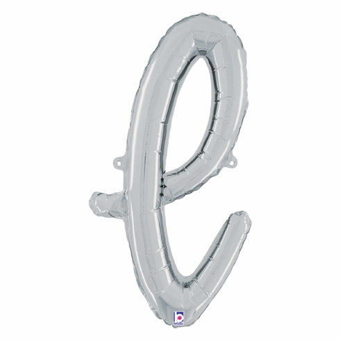 Letter L Script Balloons | Silver | Small 14 Inch