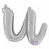 Letter U Script Balloons | Silver | Small 14 Inch