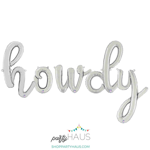 Howdy Letter Balloon Banners | Gold | Rose Gold | Silver