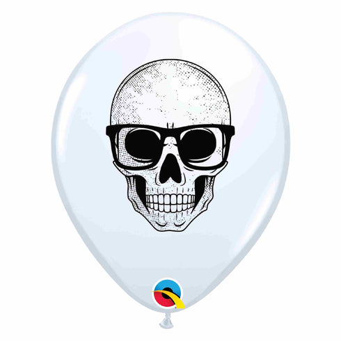 Skull with Glasses Latex Balloon | 11 INCH | Package 6