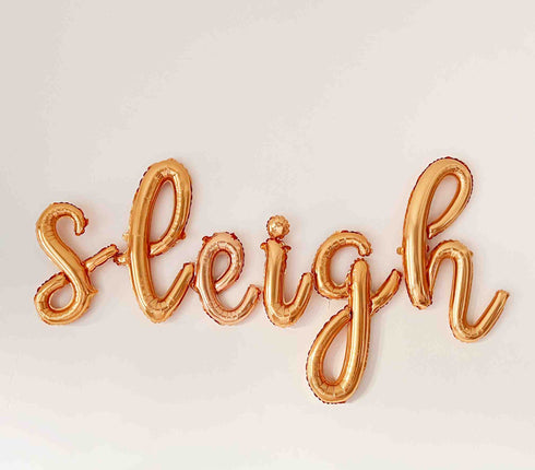 Sleigh Foil Script Balloon Letters | Rose Gold | Gold | Silver