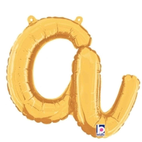 Letter A Script Balloons | Gold | Small 14 Inch
