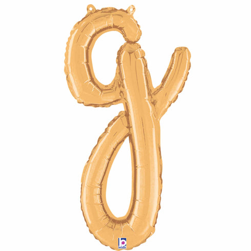 Letter G Script Balloons | Gold | Small 14 Inch