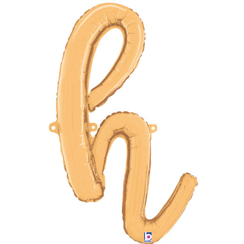 Letter H Script Balloons | Gold | Small 14 Inch
