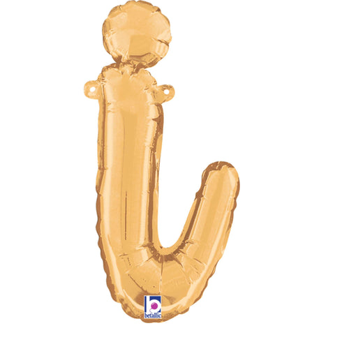 Letter I Script Balloons | Gold | Small 14 Inch