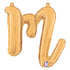 Letter M Script Balloons | Gold | Small 14 Inch