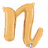 Letter N Script Balloons | Gold | Small 14 Inch