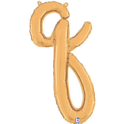 Letter Q Script Balloons | Gold | Small 14 Inch