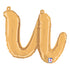 Letter U Script Balloons | Gold | Small 14 Inch