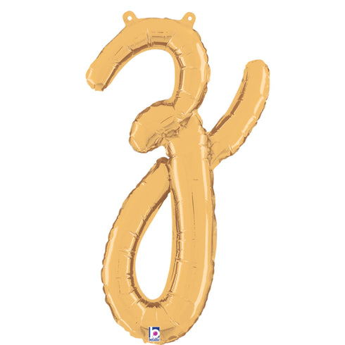 Custom Gold Script Letter Balloons | Say What You Want