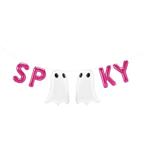 Spooky Halloween Balloon Banner | Small | Pink