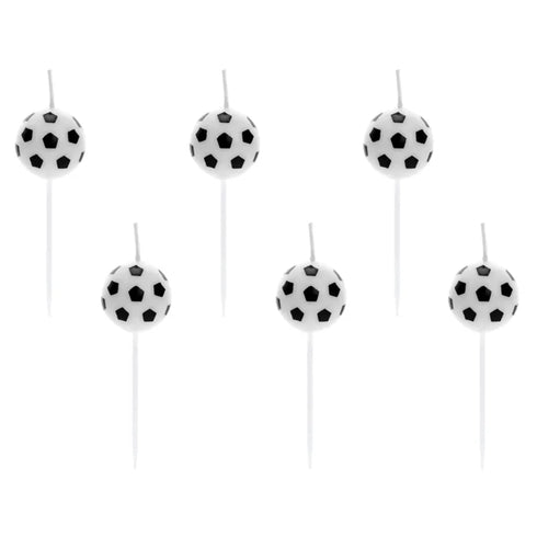 Soccer Ball Print Birthday Candles | Package 6