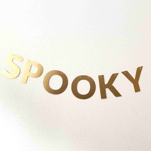 Gold Spooky Paper Banner | Gold