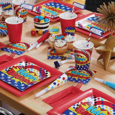 Super Hero Party Paper Plates | Package of 8