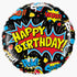 Super Hero Happy Birthday Balloon | 18 INCH | Black