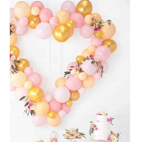 Tea Party Latex Balloon Garland Kit | Blush | Gold | Chalk Pink