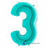 40 INCH | Teal Blue Number Balloons