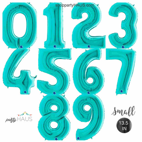 Teal Blue Number 3 Balloons | 14 INCH