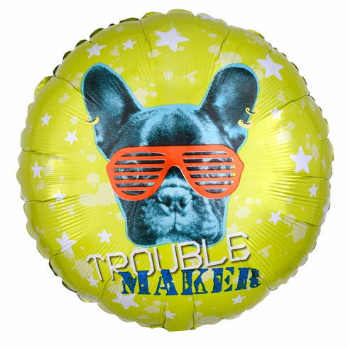 Trouble Maker Pug Dog Foil Balloons | 18 Inch