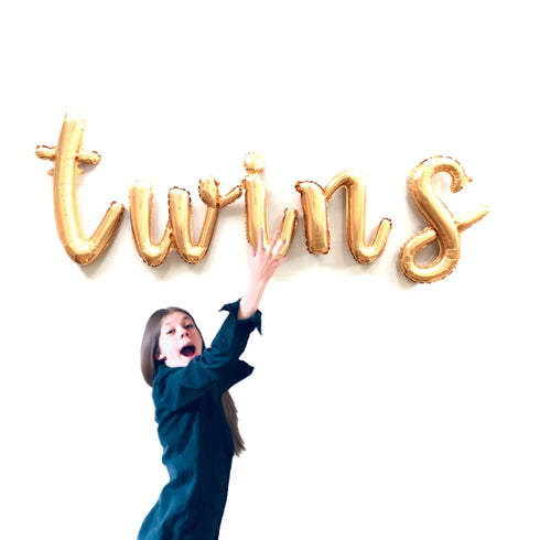 TWINS Script Balloon Kit | Silver | Gold | Rose Gold