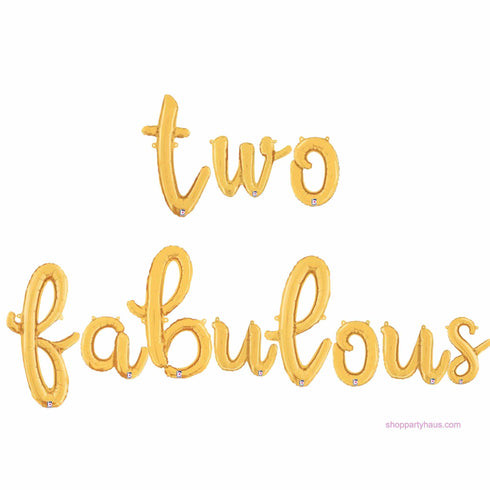 Two Fabulous Letter Balloon Banner l Silver l Gold l Rose Gold