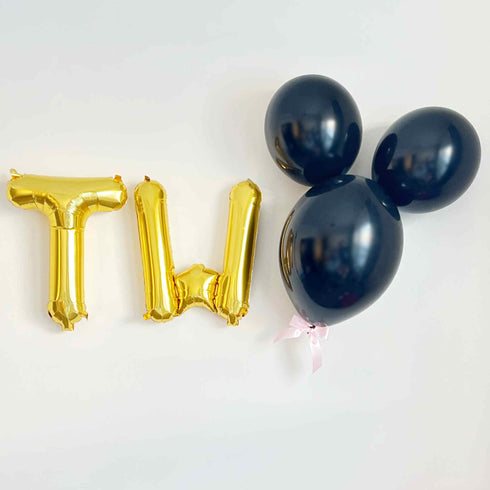 Two Mouse Head Balloons | Silver | Gold | Rose Gold | Pink | Blue