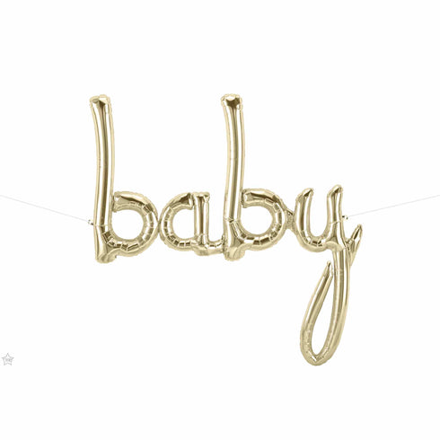 Baby Script Word Balloons | Rose Gold | Gold | White Gold | Pale Blue