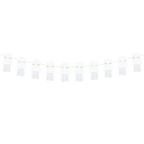 Cute Ghost Paper Hanging Garland | White