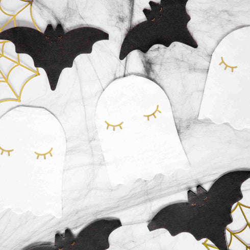 White Ghost Paper Halloween Party Napkins | Set 20