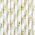 White and Gold Daisy Flower Paper Straws | Set 10