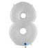 White Number 8 Balloons | 40 INCH