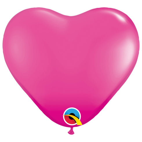 Wild Berry Pink Heart Latex Balloons | 11 INCH | Qualatex | Package 10
