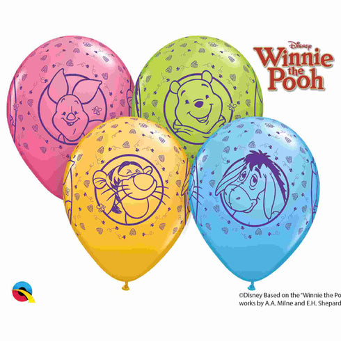 Winnie the Pooh Latex Balloons | Licensed | Package 6