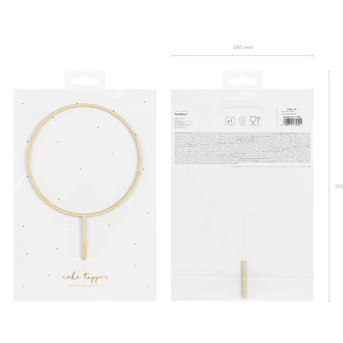 Round Hoop Cake Topper | Natural Wood | 9.5 INCH