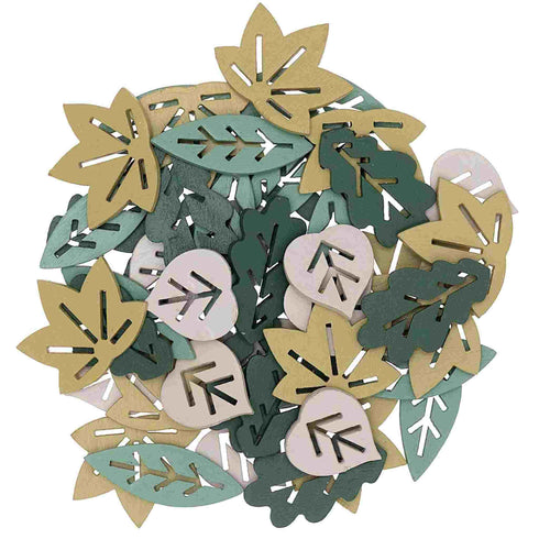 Leaf Wood Party Confetti | Forest Green, Blush, Sage, Gold | Package 48