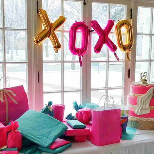 XOXO Valentines Day Balloons | Red | Silver | Rose Gold | Gold | Pink | Blue