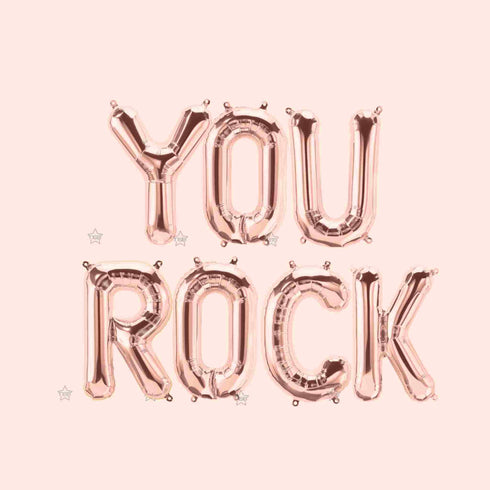You Rock Letter Balloons | Silver | Gold | Rose Gold | Pink | Blue