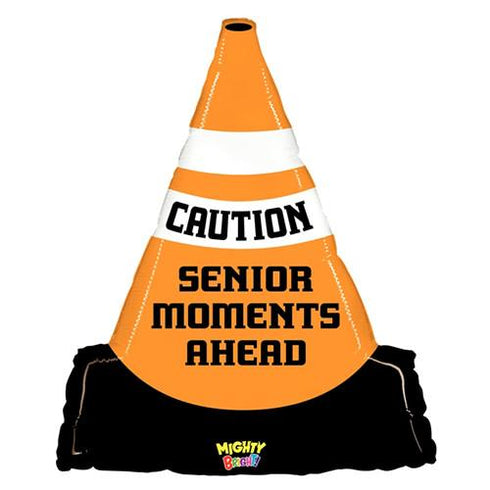 Over the Hill Traffic Cone Balloon | 27 INCH | Caution Senior Moments Ahead