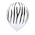 White and Black Zebra Stripes Printed Latex Balloons | Set 6