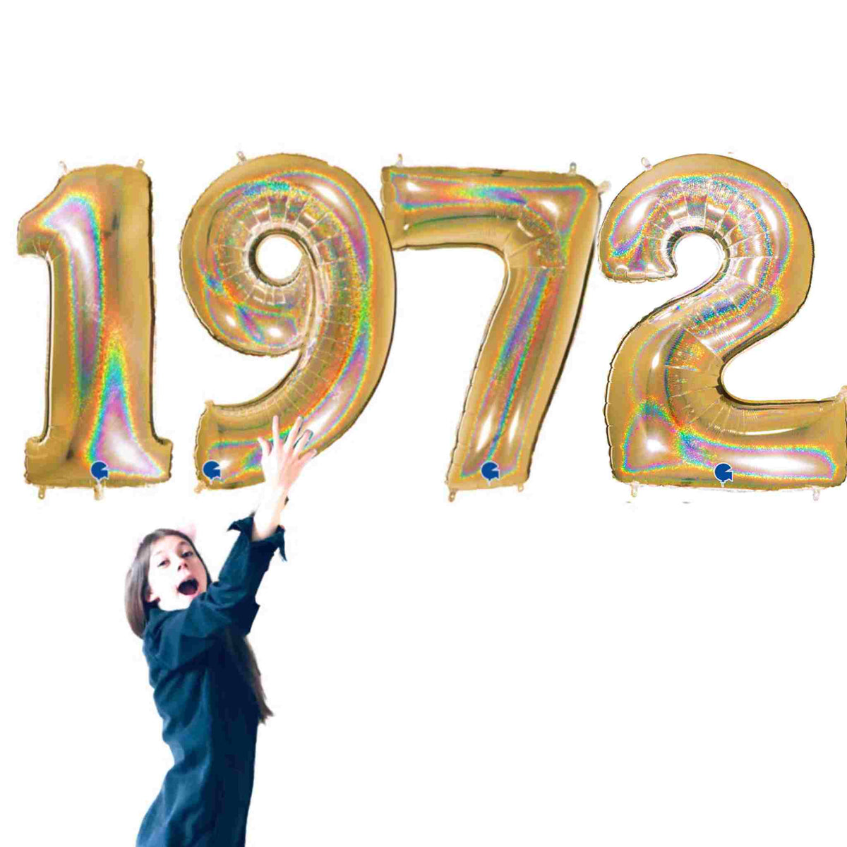 1972 Number Glitter Gold Number 1972 Balloons | partyHAUS