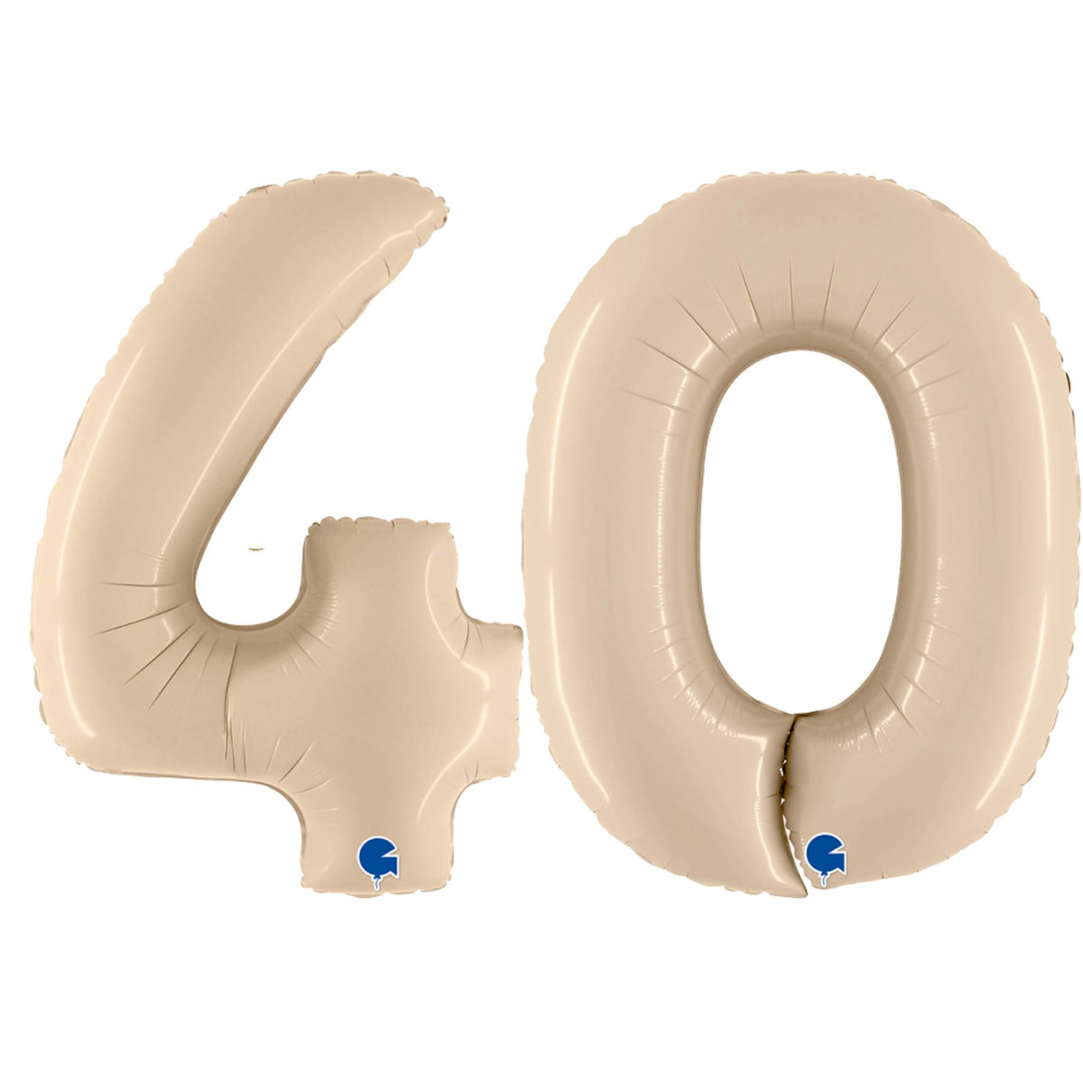 Cream Number 40 Balloons | 40 Inch | partyHAUS